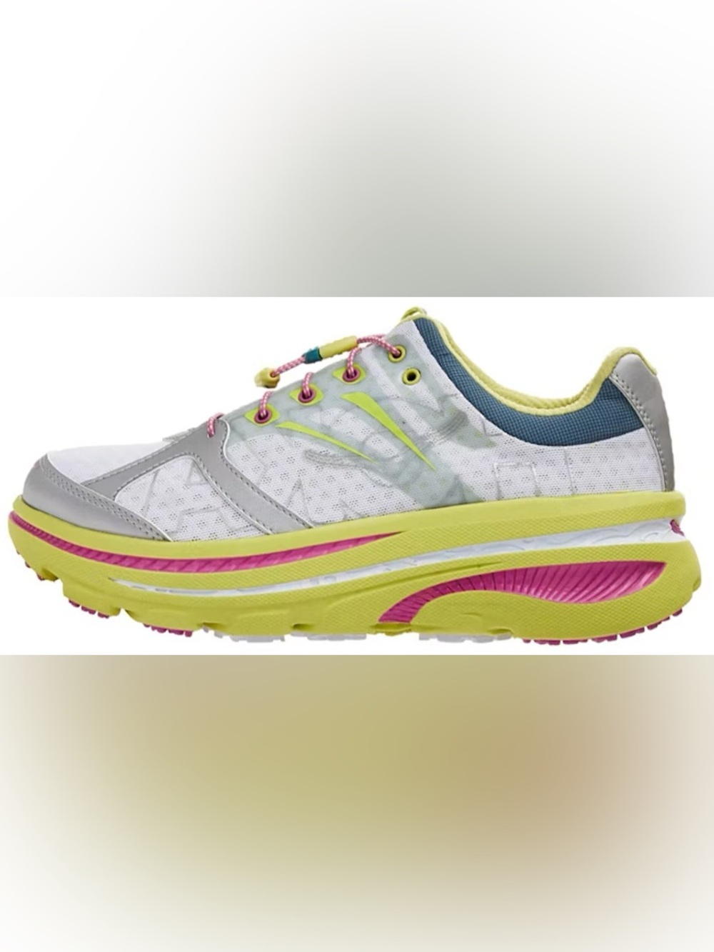 RARE HOKA ONE ONE OV X Hoka Bondi B 'Maximalist' Yellow Pink Sneakers Size 7-1/2